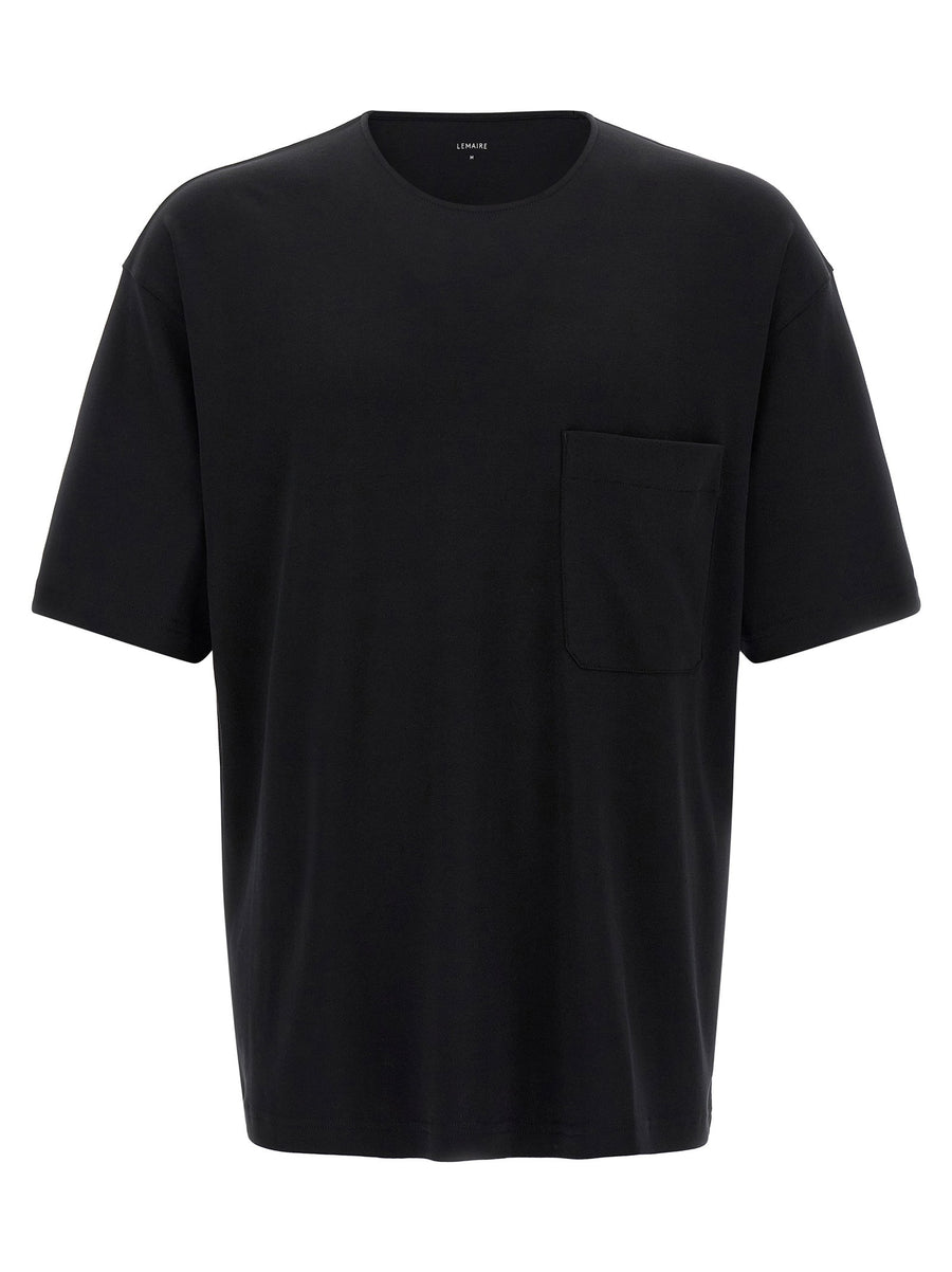 Lemaire Cotton and Silk Blend T-Shirt — Black