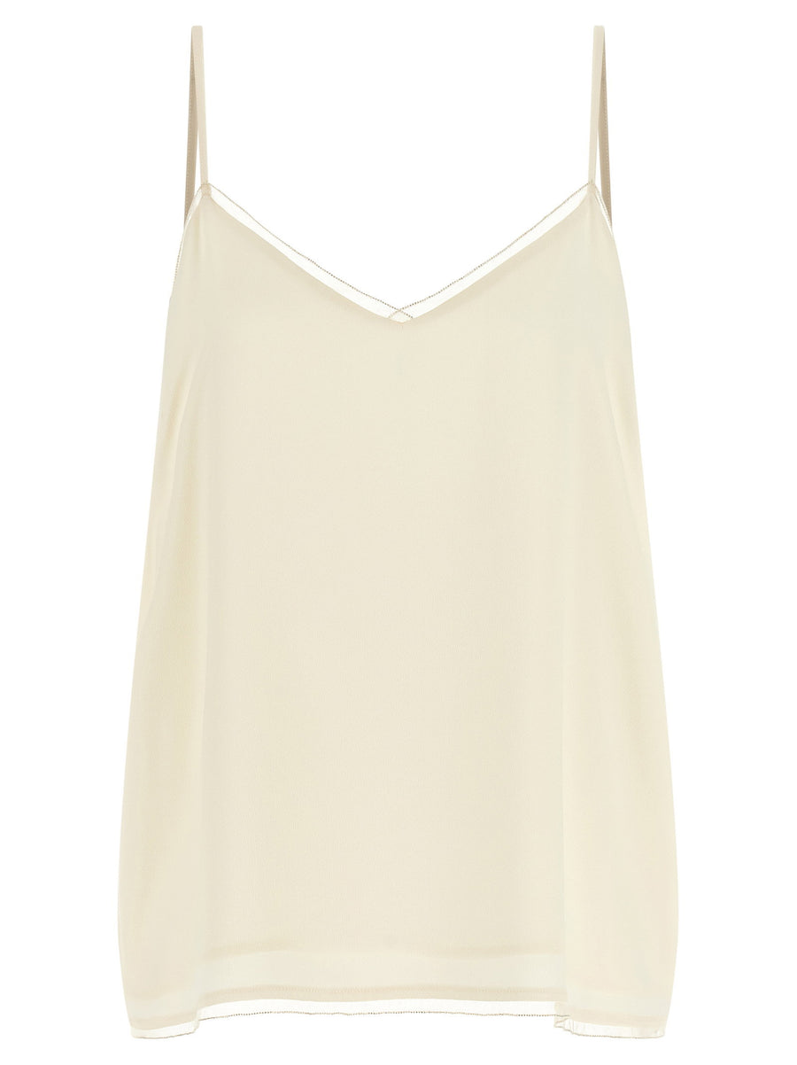 Fabiana Filippi Filo Diamante Tank Top — Cream
