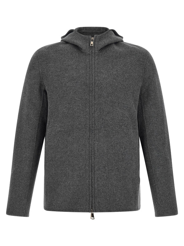 Giorgio Brato Wool-Cashmere Hooded Jacket — Charcoal