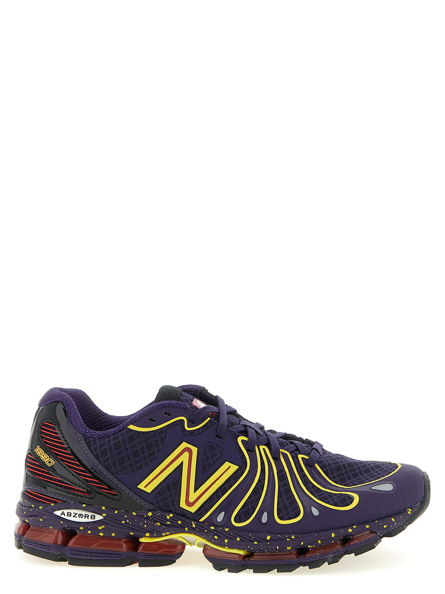 New Balance Mesh and Synthetic with Speckled Midsole Sneaker — Purple