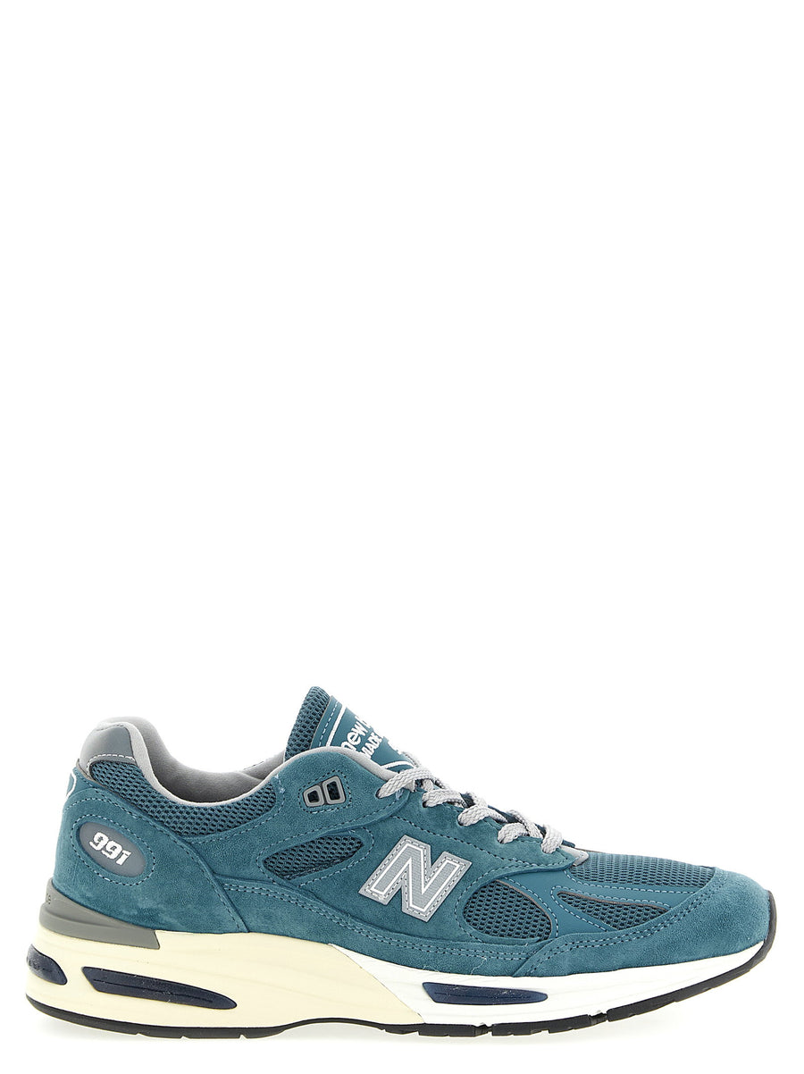 New Balance Suede and Mesh Sneaker — Teal