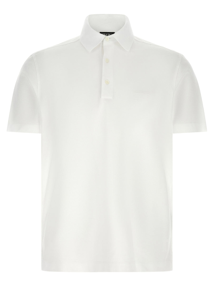 Zegna Cotton Piqué Polo Shirt — White