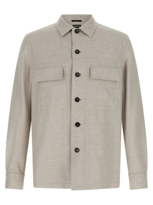 Zegna Crossover Overshirt — Beige