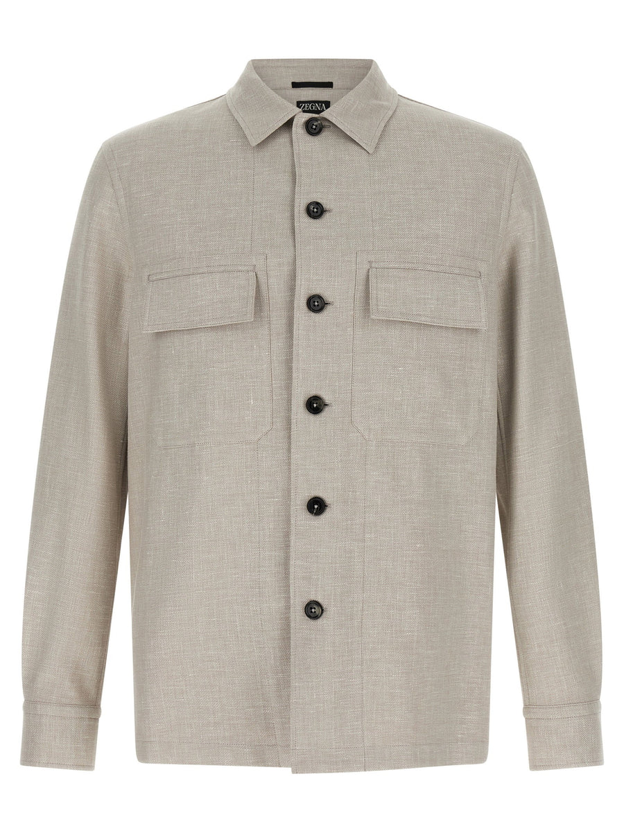 Zegna Crossover Overshirt — Beige