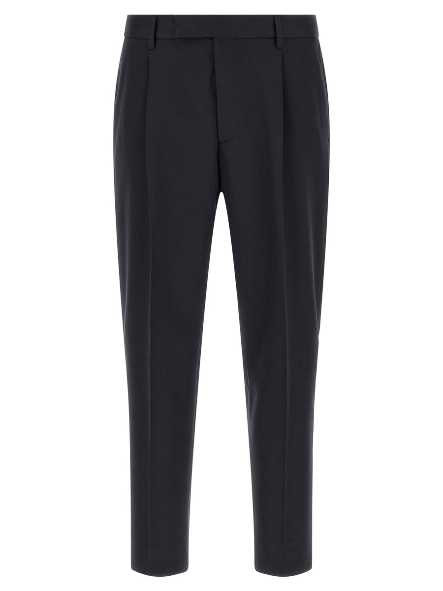 Zegna Tailored Cotton Trousers — black