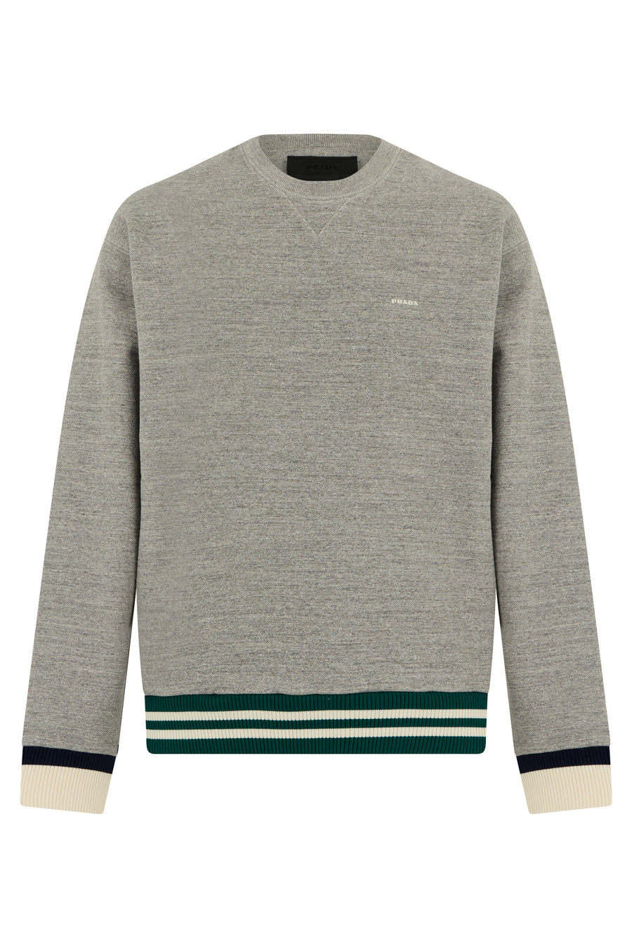 Crew Neck Cotton Sweatshirt Heather Grey Sweatshirts