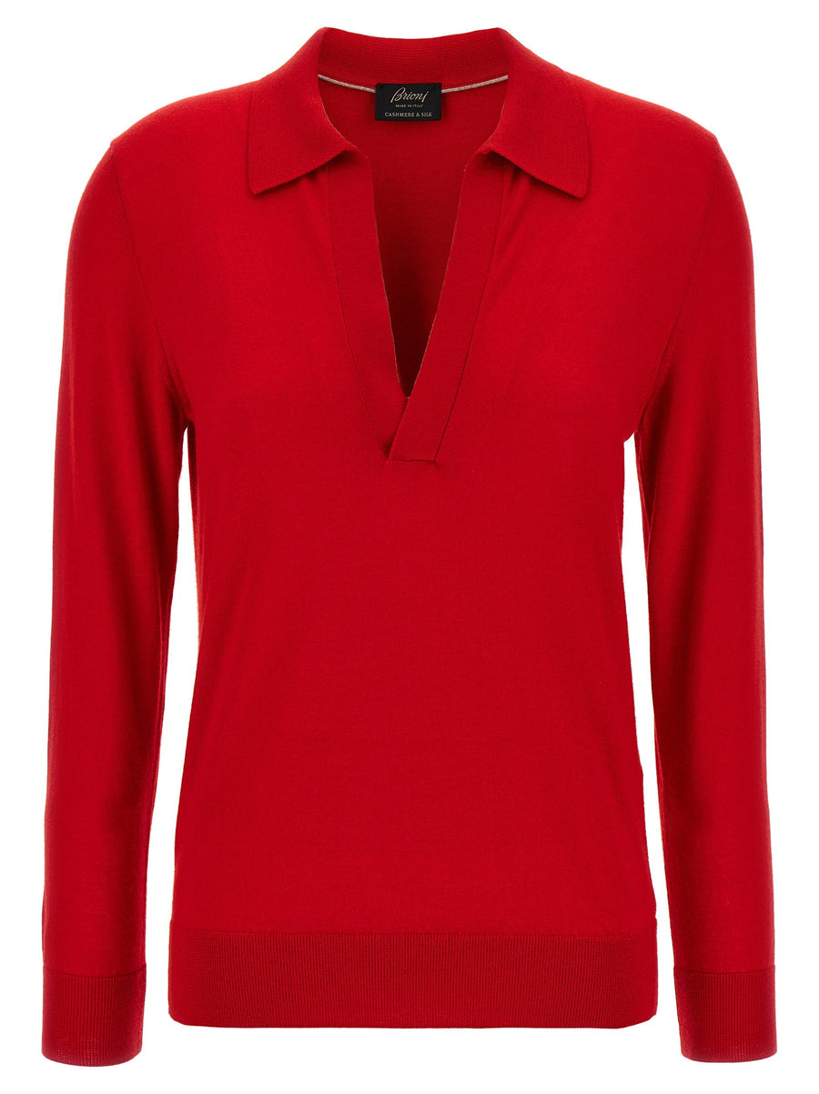 Brioni Cashmere And Silk Polo Shirt