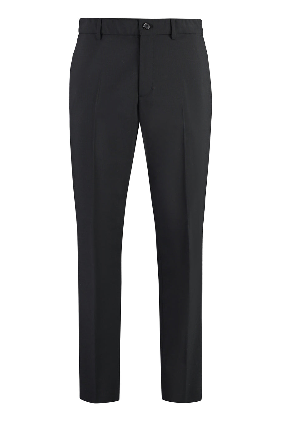 Black Wool-Blend Trousers