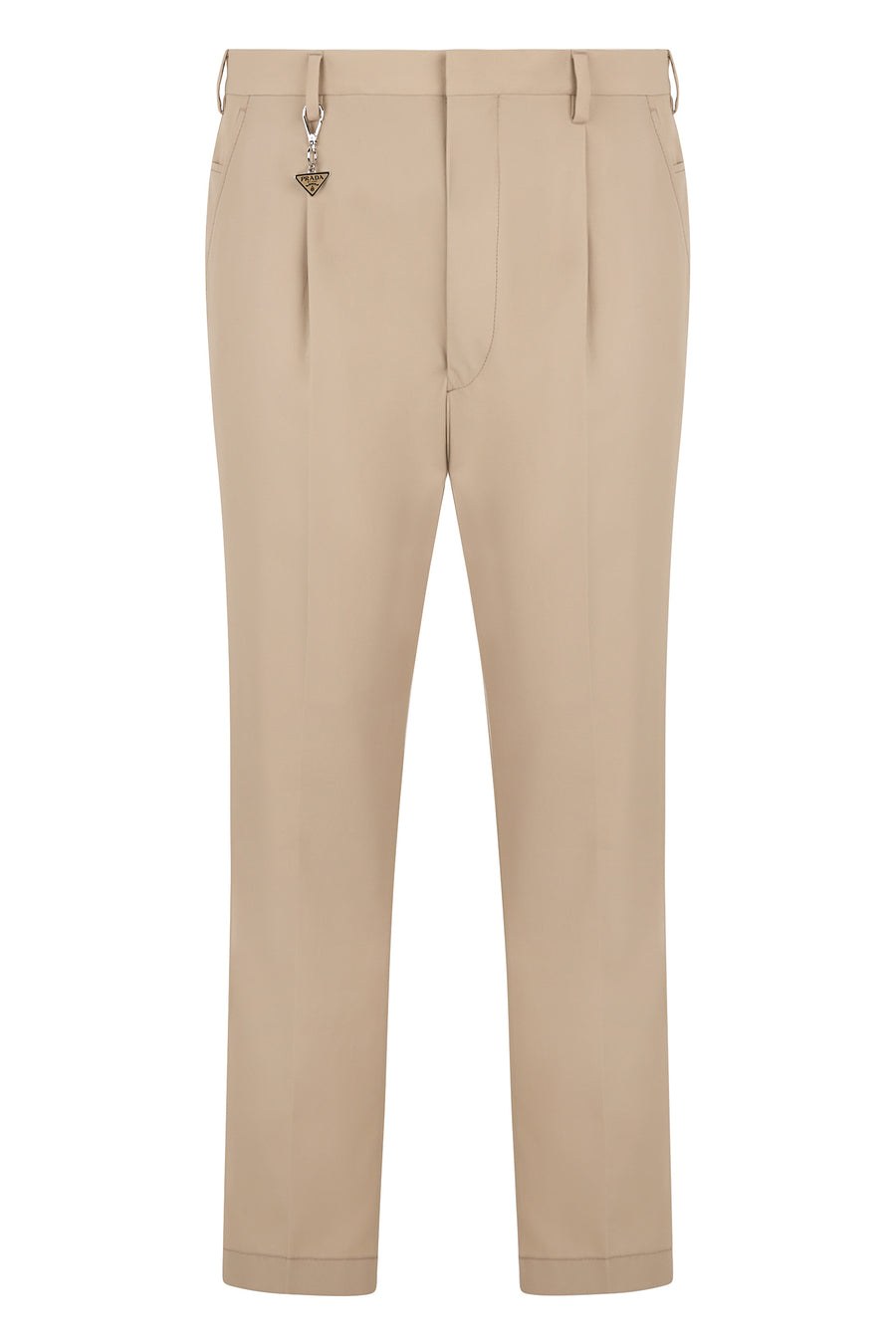 Tailored Trousers Beige Cotton