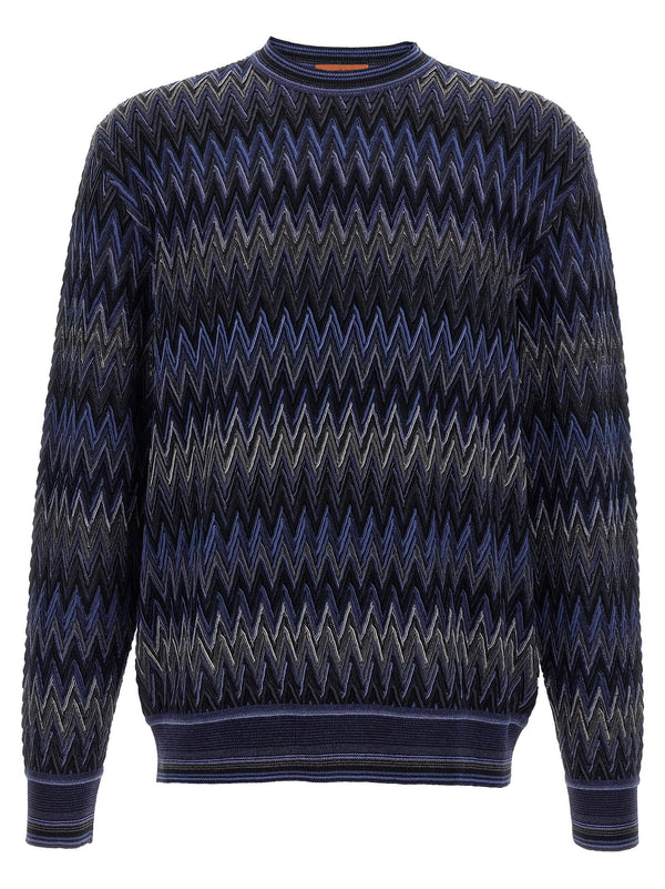 Missoni بتصميم متعرج حياكة كنزة — كحلي
