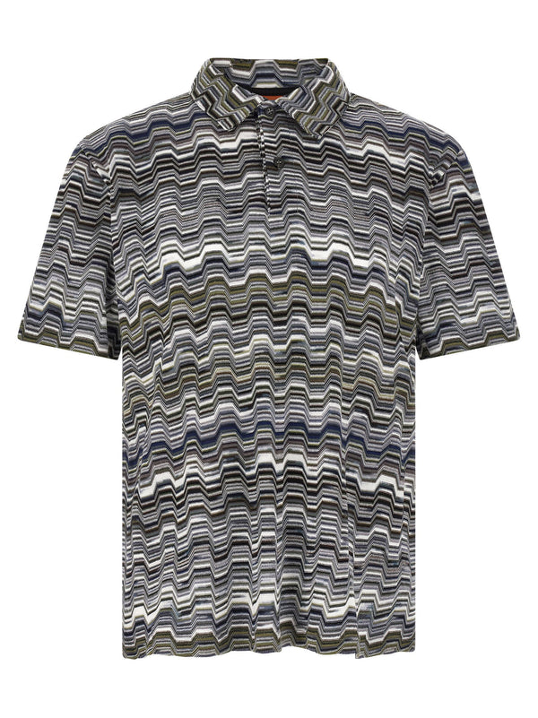 Missoni Zigzag Jacquard Polo — charcoal