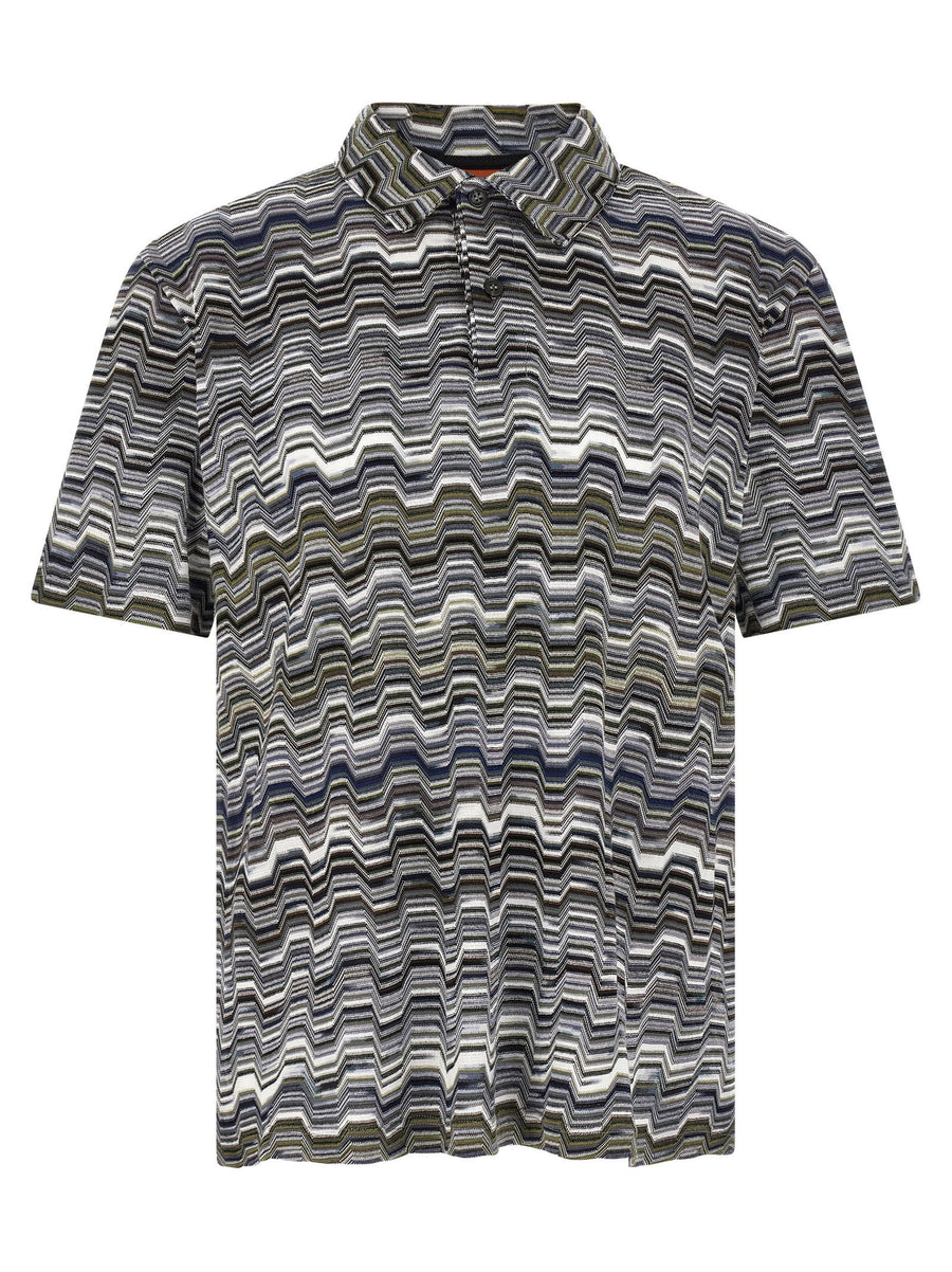Missoni Zigzag Jacquard Polo — charcoal