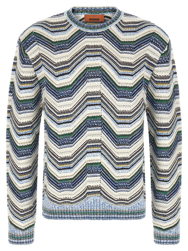 Missoni وشاح بتصميم هندسي متعرج نقشة كنزة — لون كريمي