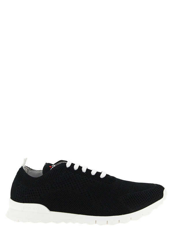 Kiton Textured Knit Sneaker — Black