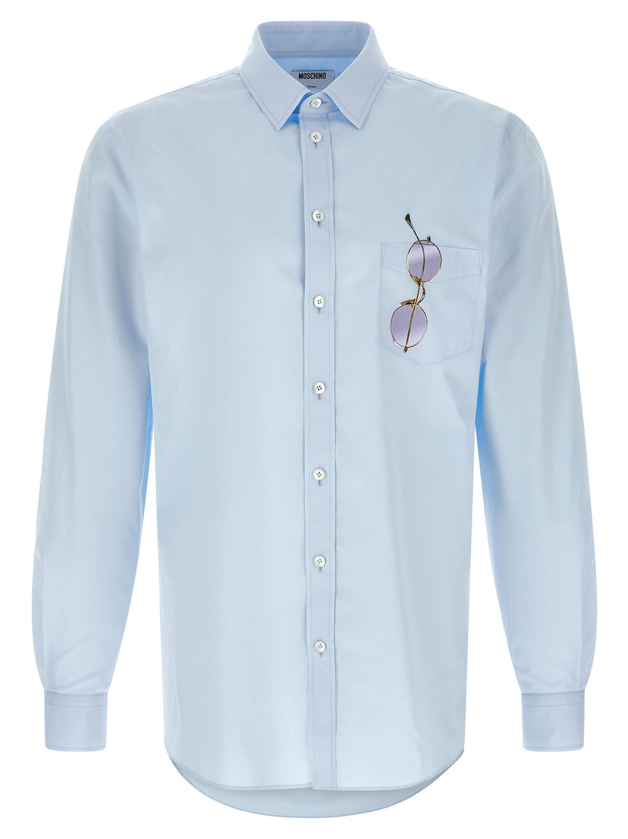 Moschino Trompe-l'œil Print Shirt — Light Blue