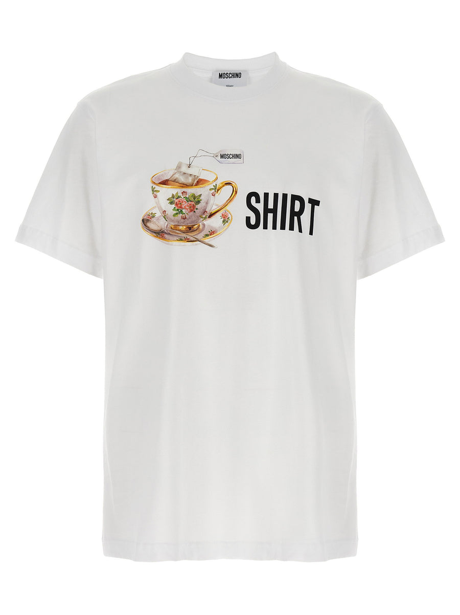 Moschino Logo-Printed Organic Cotton T-Shirt — White