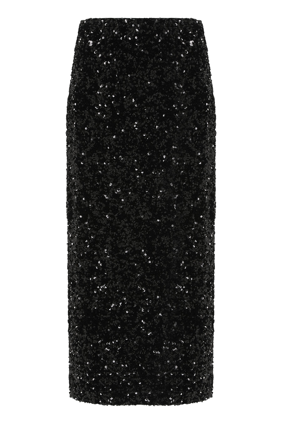 Skirt Midi Sequin Black Polyester