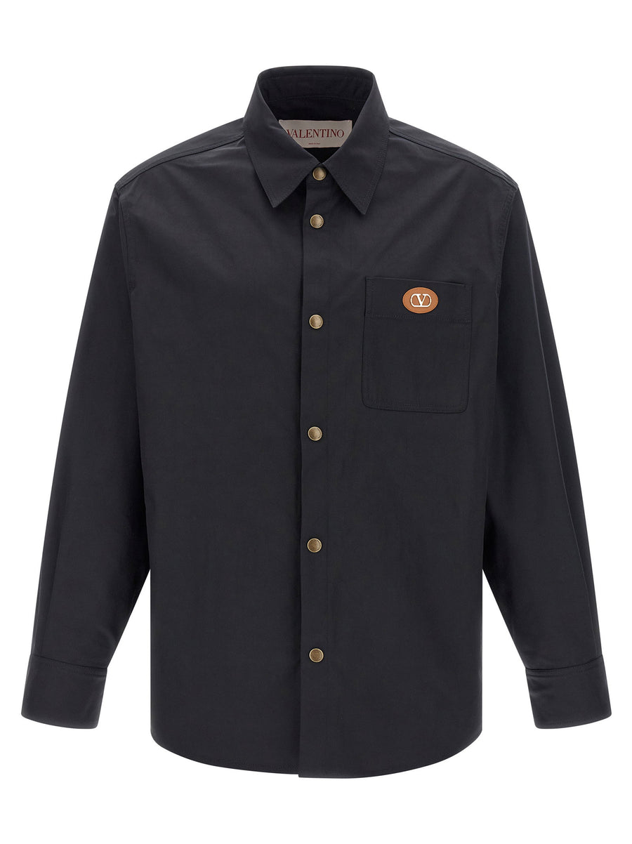 Valentino Garavani Logo-Patch Nylon Jacket — Black