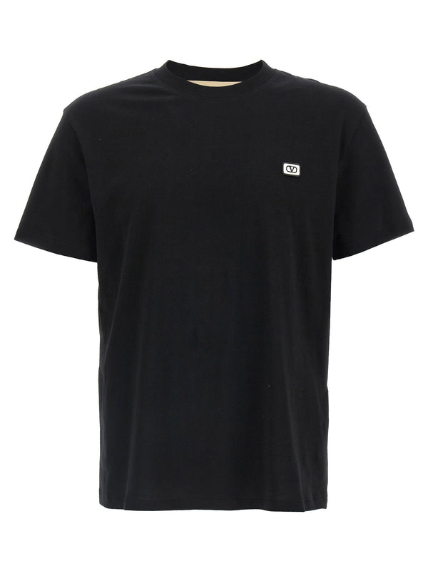 Valentino Garavani Logo-Patch Cotton T-shirt — Black