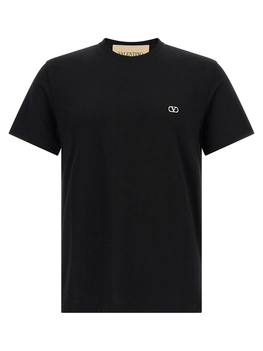 Valentino Garavani Logo-Embroidered T-Shirt — Black