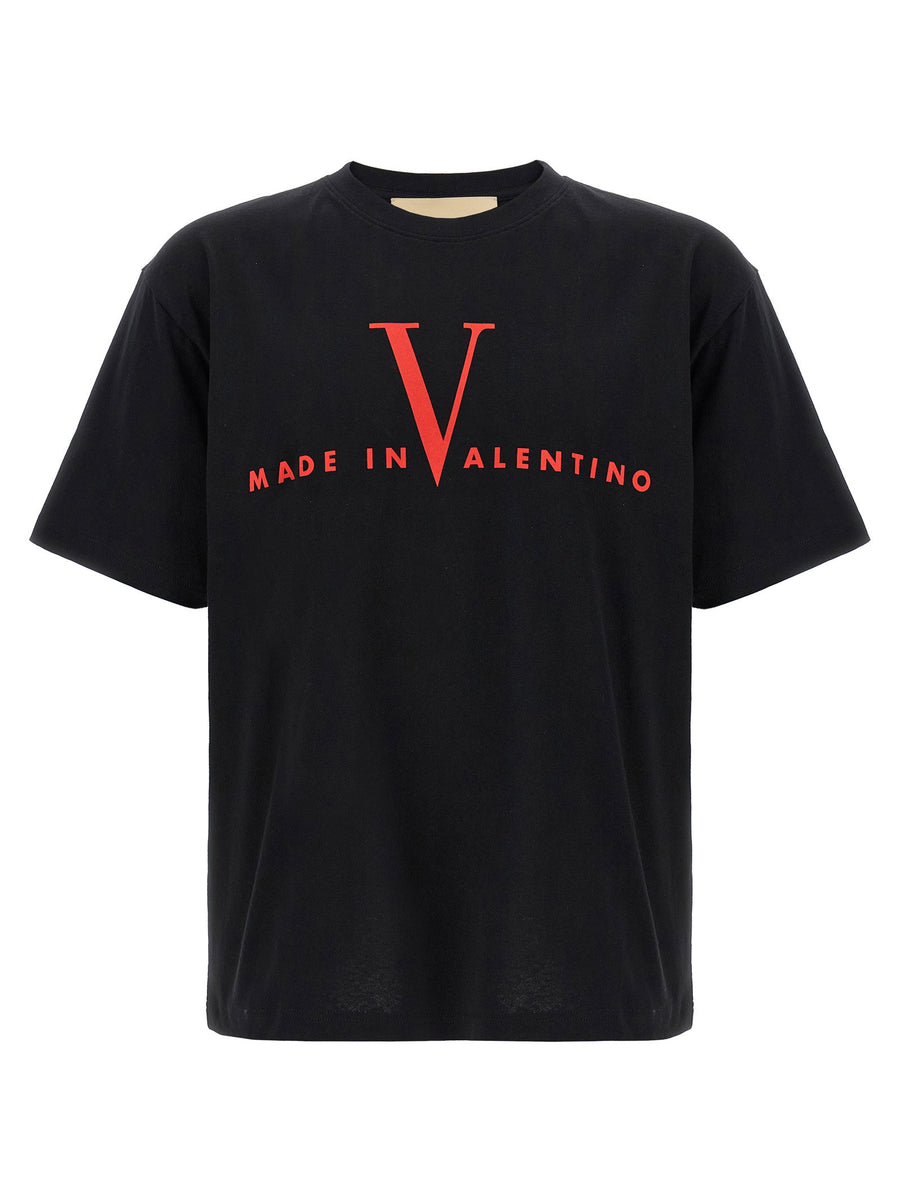 Valentino Garavani Logo-Print Cotton T-Shirt — Black