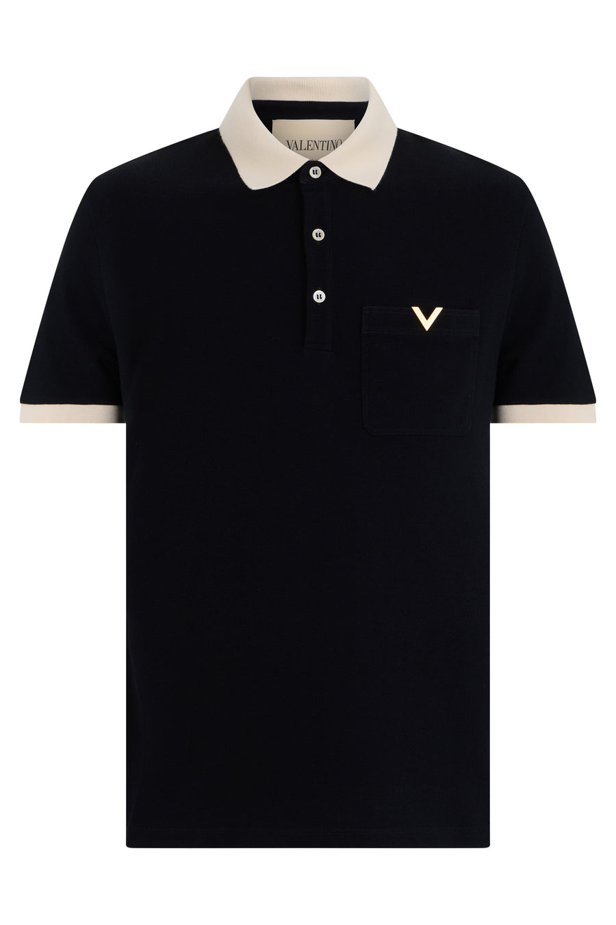 Polo Shirt Black-Butter Cotton Piqué Black/butter