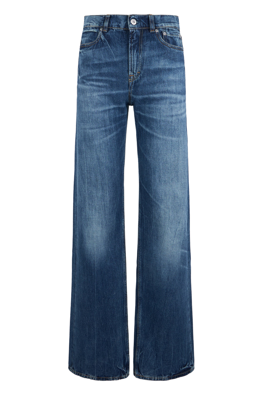 Wide-Leg Jeans Vienna Blue Wash Cotton