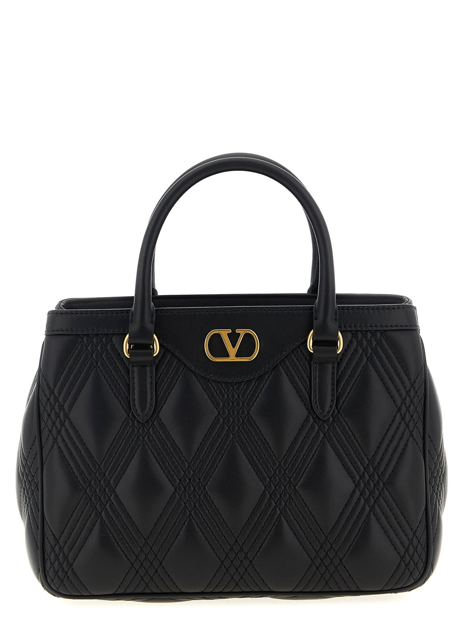 Valentino Garavani Quiltie 67 Top Handle Bag — Black