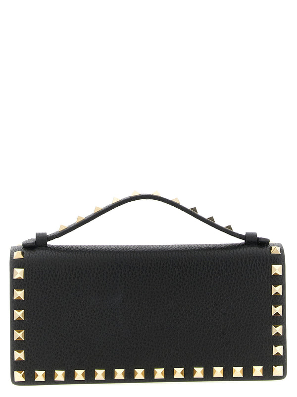 Valentino Garavani Rockstud محفظة بسلسلة — أسود