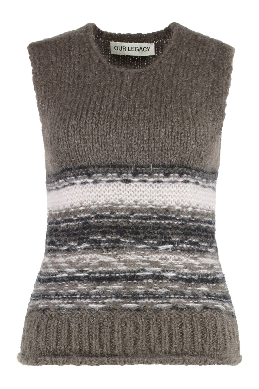 Knit Gilet With Fairisle Knitting Mohair Knitwear