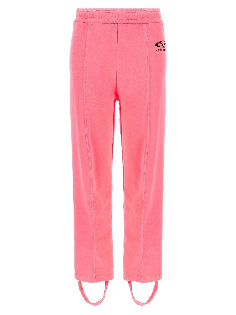 Vetements Logo-Print Cotton Joggers — Pink
