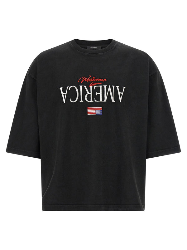 Willy Chavarria Embroidered Logo T-shirt — Black