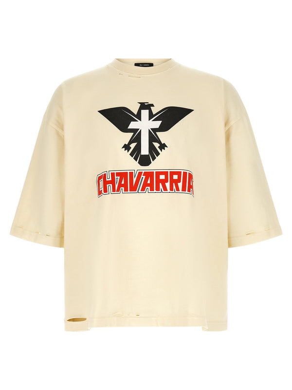 Willy Chavarria Logo-Print Cotton T-shirt — Cream