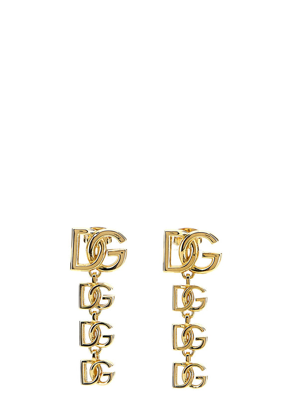 Dolce & Gabbana شعار-قلادة متدلية أقراط — ذهب