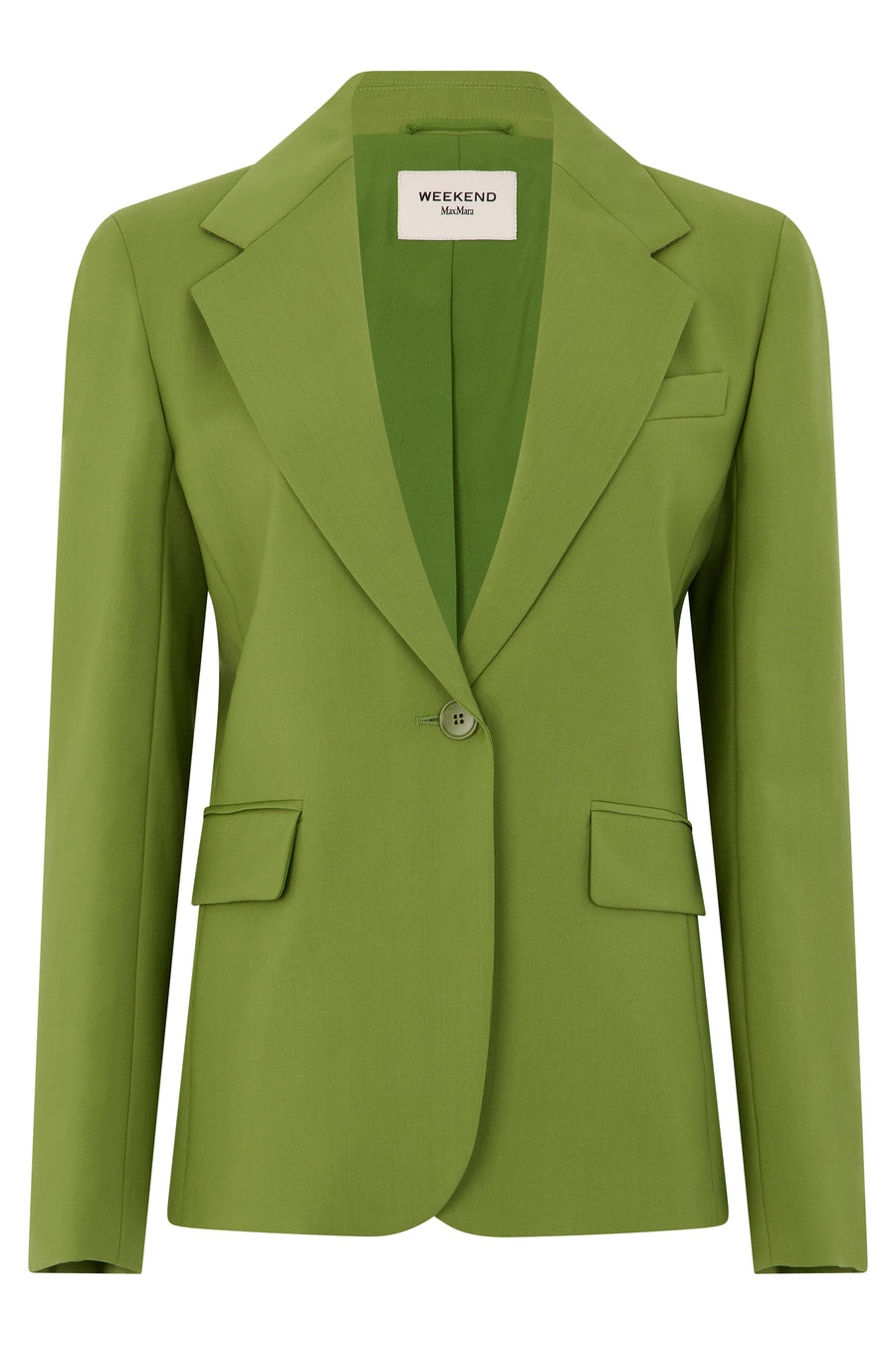 Single-Breasted Jacket Pistachio Virgin Wool Blazers