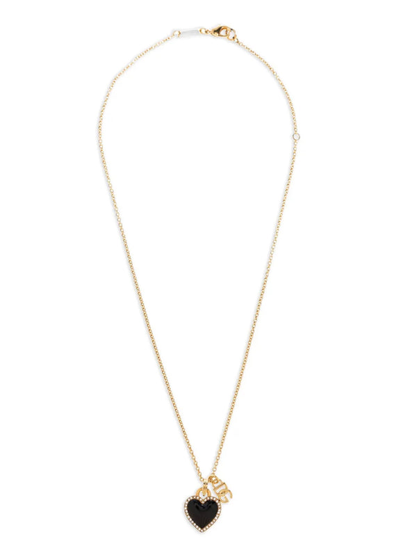 Dolce & Gabbana Heart & Logo Charm Necklace — Gold