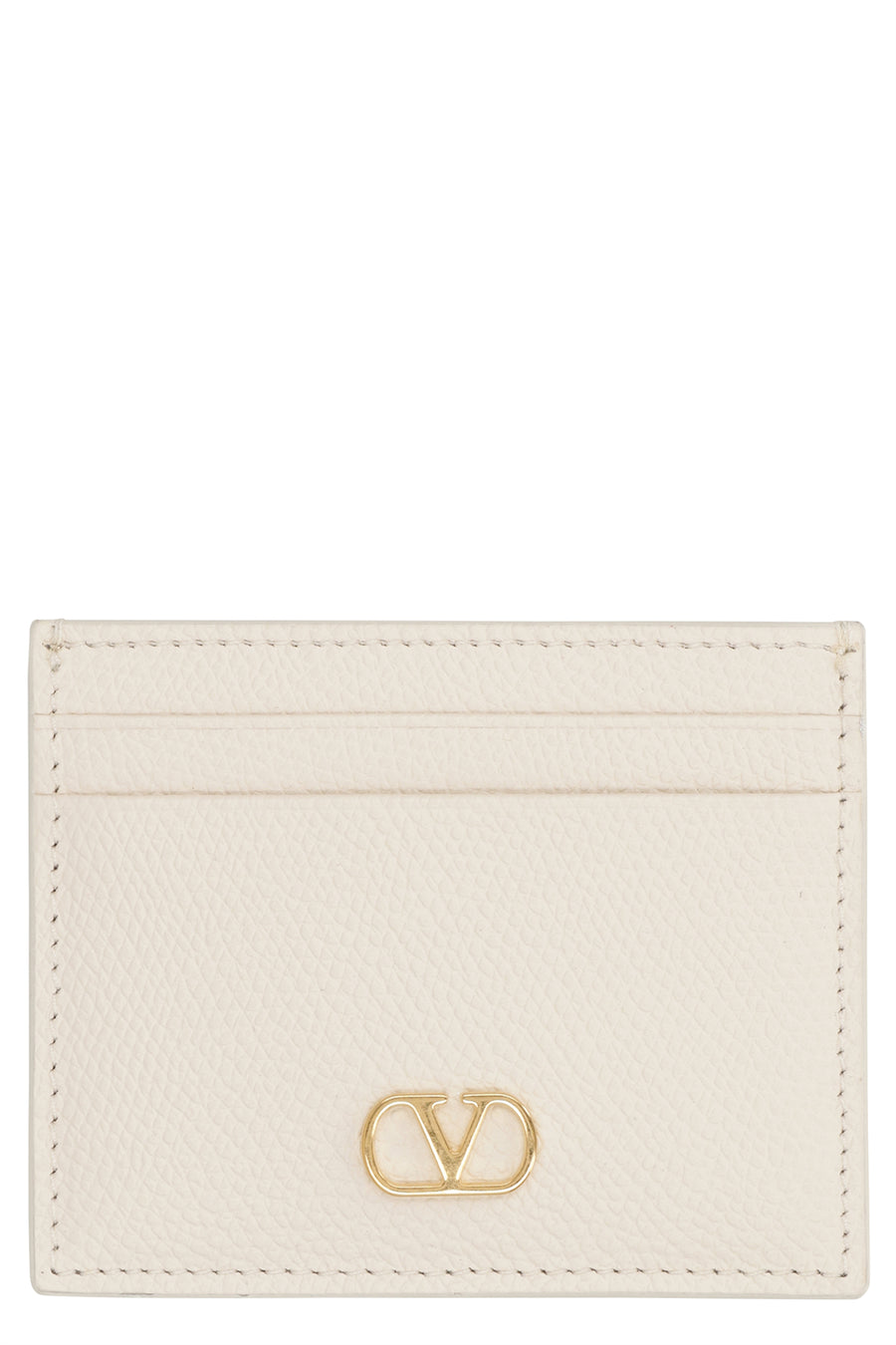 Leather Card Holder Vlogo Signature Light Ivory Calf Wallets & Purses