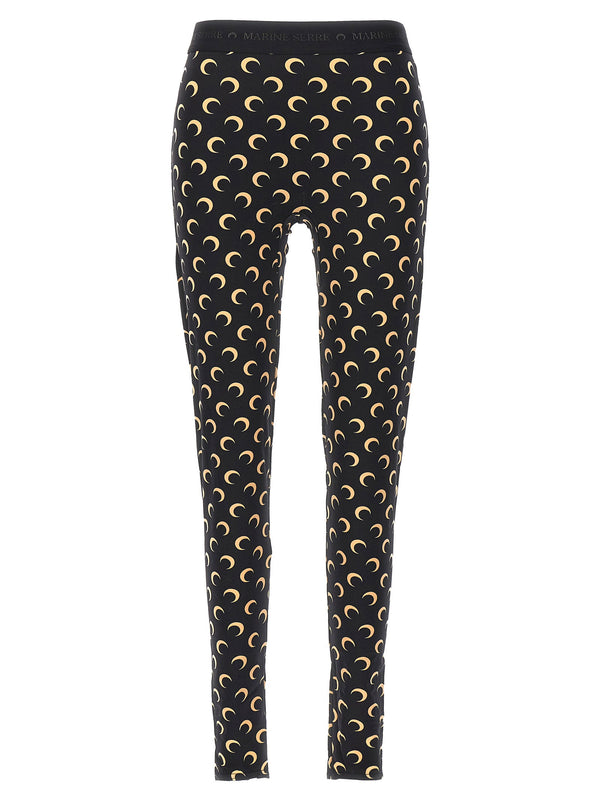 Marine Serre Moon-Printed Leggings — Black