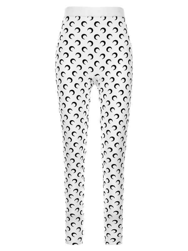Marine Serre Moon-Printed Jersey Leggings — White