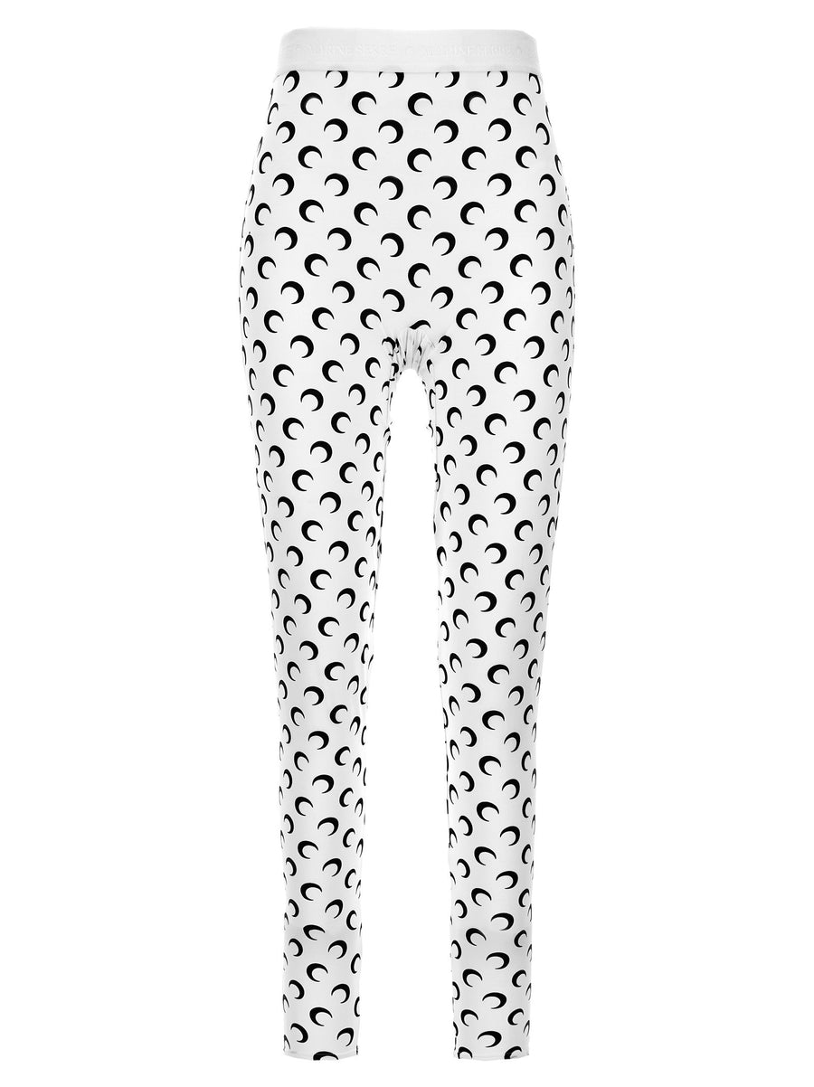 Marine Serre Moon-Printed Jersey Leggings — White