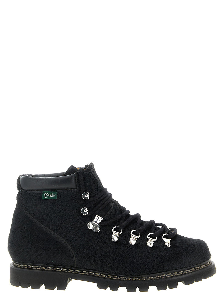 Junya Watanabe Pony Hair Lace-Up Boot — Black