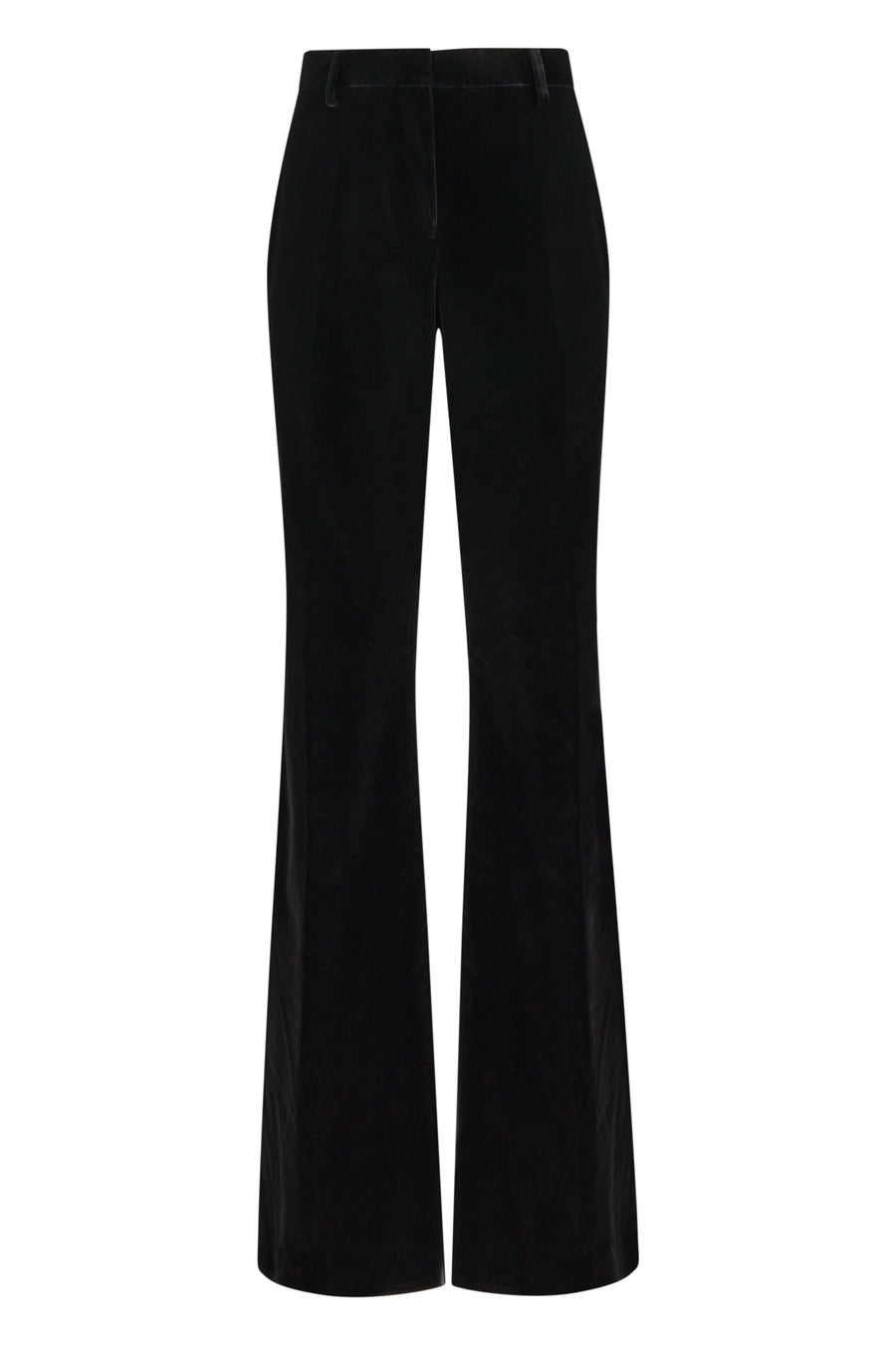 Wide-Leg Trousers Black Cotton Flared