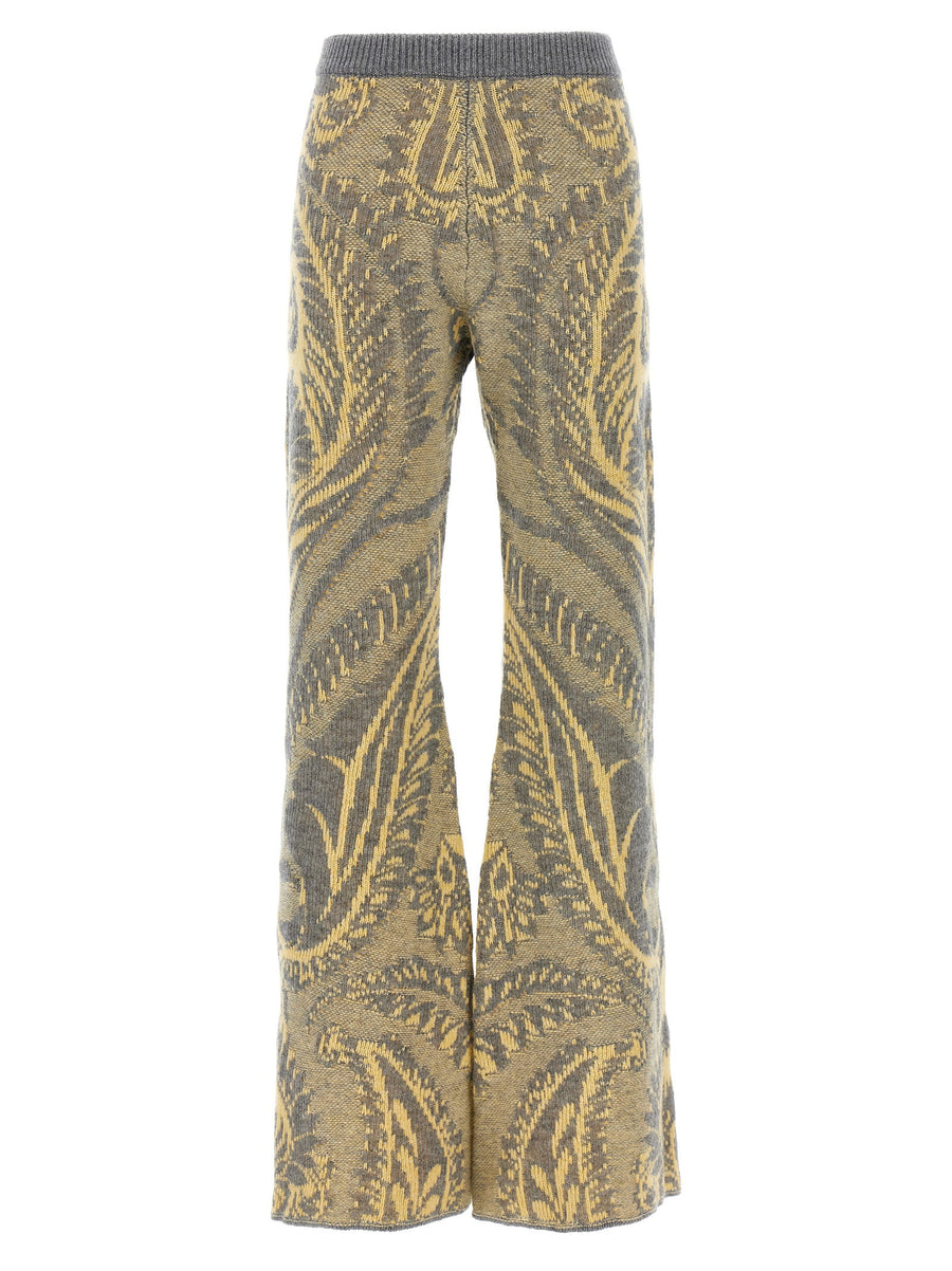 Etro Paisley Jacquard Trousers — Gold