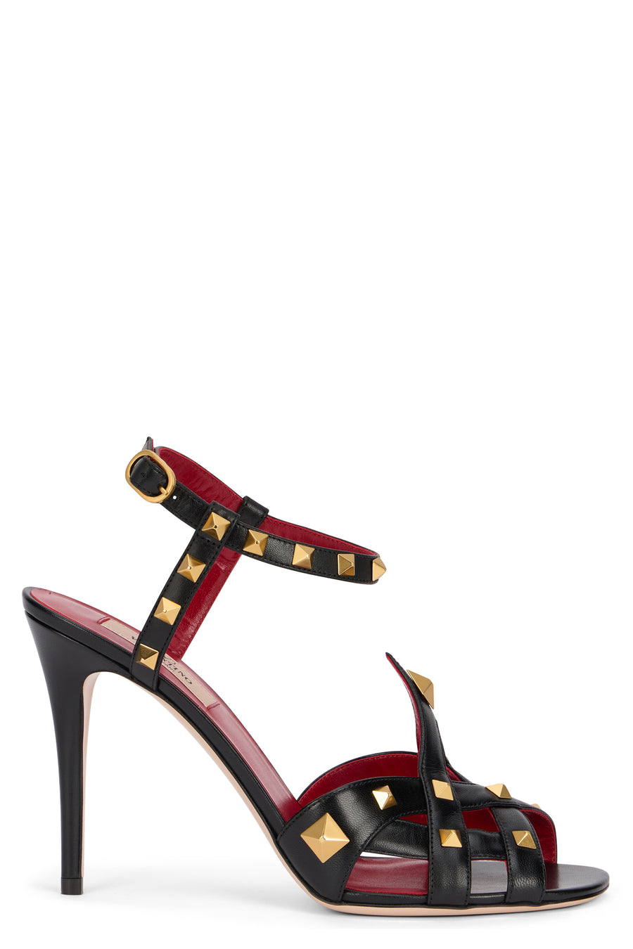 High-Heeled Sandals Black Cow Hide