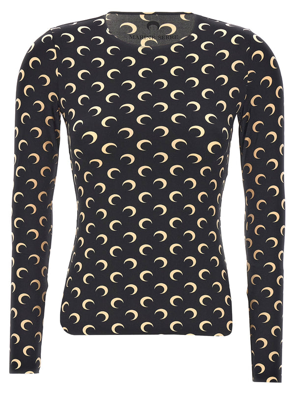 Marine Serre Moon-Printed Jersey T-shirt — Black