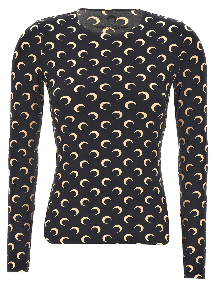Marine Serre Moon-Printed Jersey T-shirt — Black