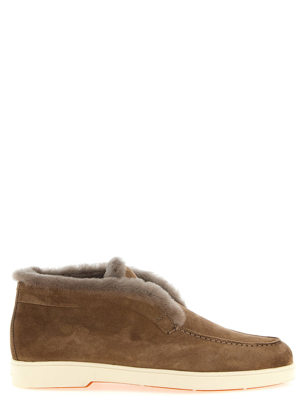بوت Fortune للكاحل من Santoni — رمادي مائل للبني