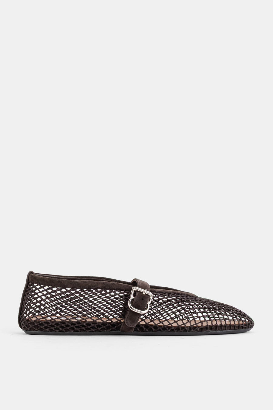Maison AlaïA Dark brown geometric mesh ballerina flat in brown