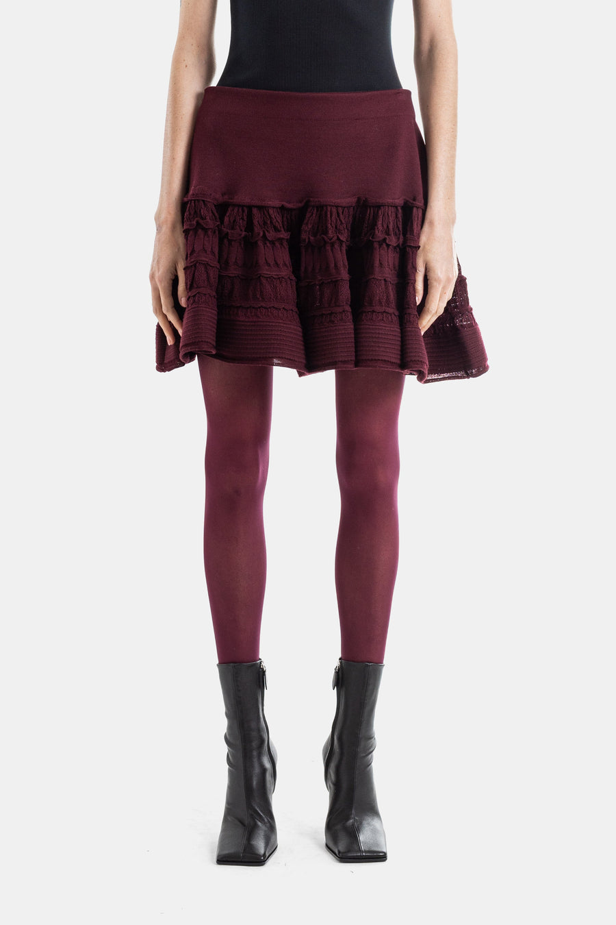 Maison AlaïA Virgin Wool skirt in red