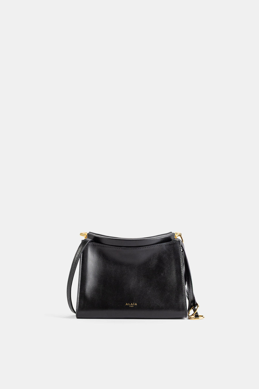 Maison AlaïA Smooth calfskin leather shoulder bag in black